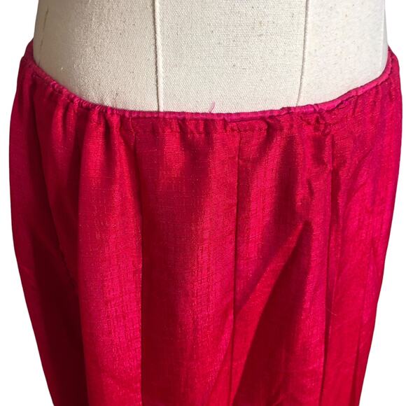 Bollywood Boho Maxi Lehenga Skirt Fuchsia Pink Gold Embroidered Peacocks - Picture 6 of 10